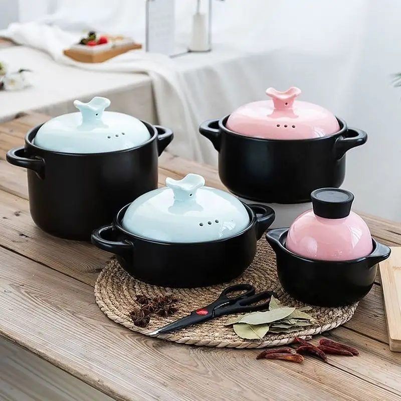 Casserole Stew Pot Soup Gas Household High Temperature Ceramic Pot Claypot Rice Supplement Small Clay Pot Rice Noodle Claypot