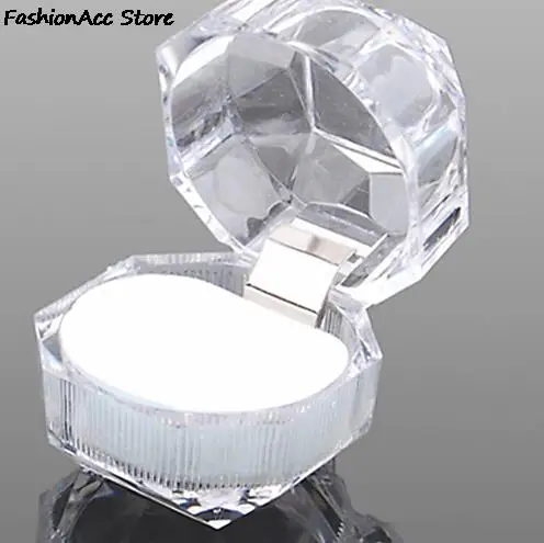 

1pc Practical Ring Box For Acrylic Jewellery Packing Amazing Display For Ring Gift Hot Sale Transparent Carrying Cases