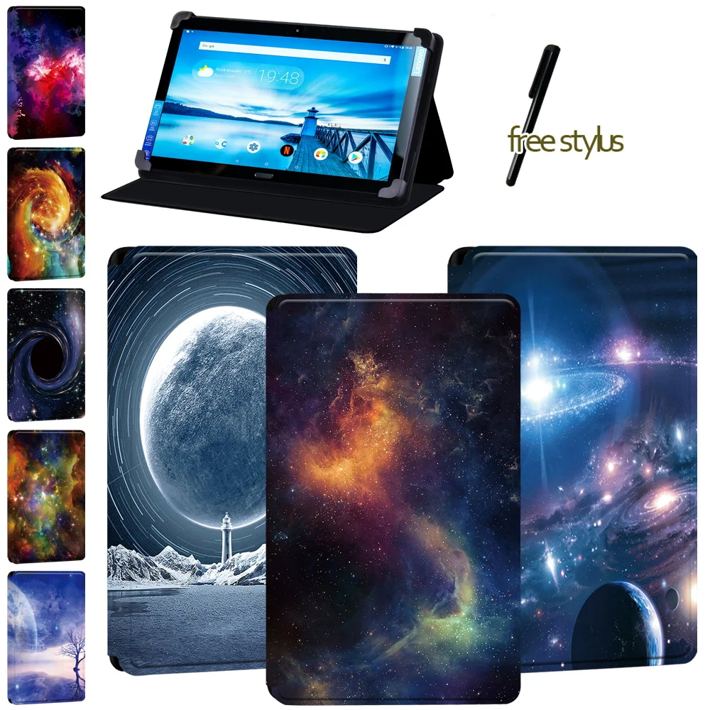 

Anti-fall Cover Case for Lenovo Tab P10/Smart Tab P10 10.1 " - Space Series Flip Soft Leather Stand Tablet Case + Free Stylus