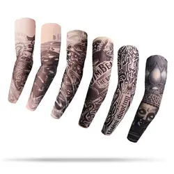 2023 Tattoo Printed Seamless Sleeves Cycling Arm Sleeves Arm Warmers For Outdoor