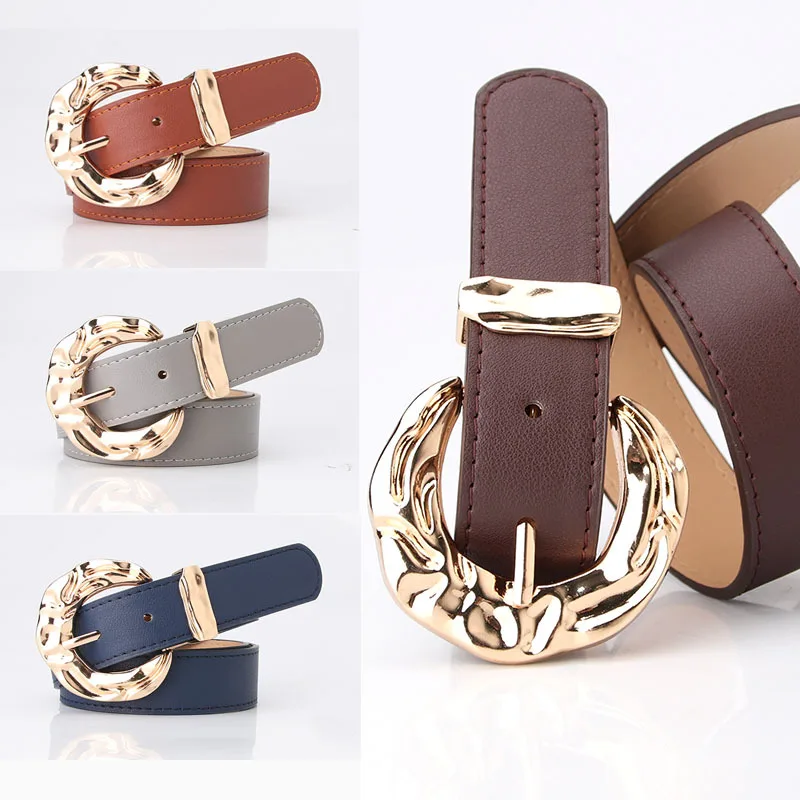 

women's fashion3cmWide Leather Waist Belt High quality Women metal Pin buckle BeltsWomen Waistband Jeans Belt