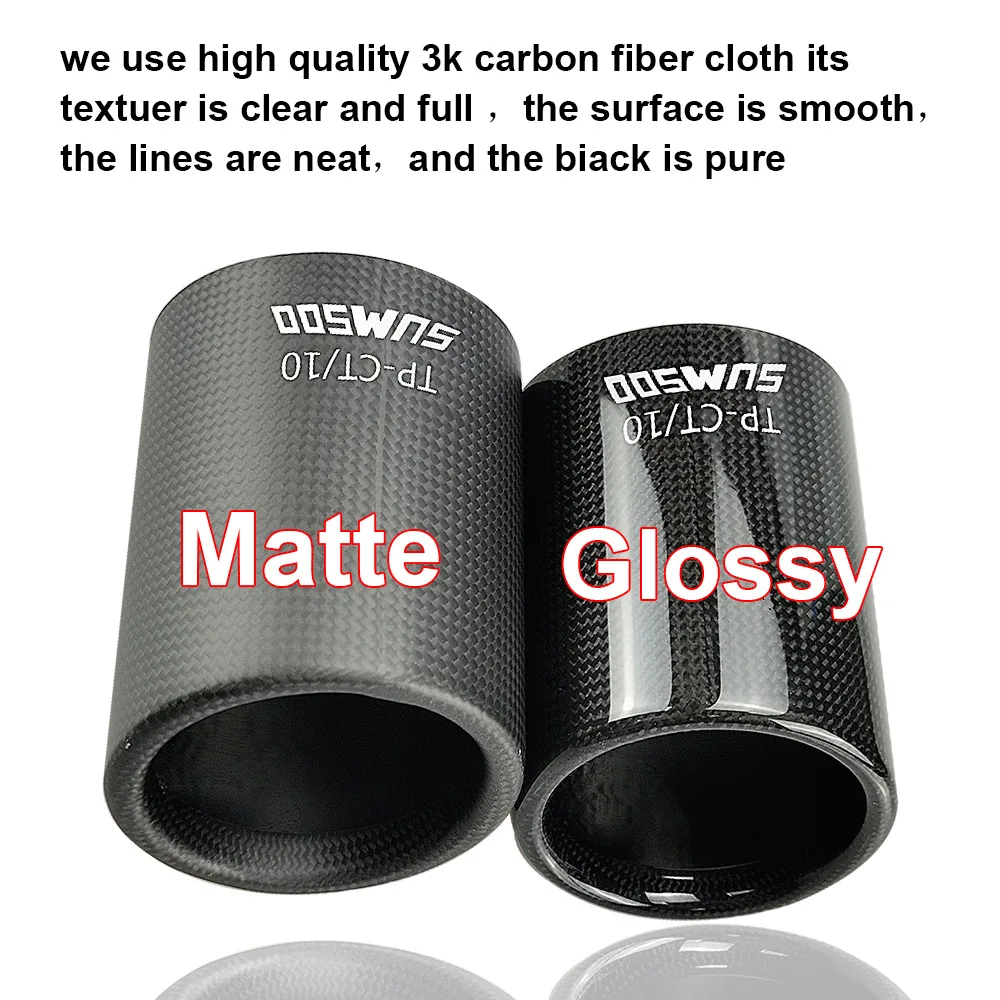 SUMSOO genuine Car Universal Exhaust Pipe  Carbon Fiber Cover Exhaust Muffler Pipe Tip case Exhaust Tip housing