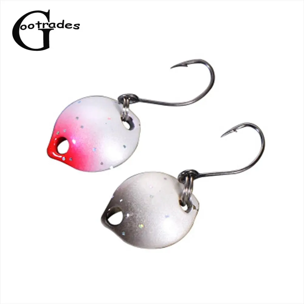 1 PC 1.4cm/1.8g Durable Metal Spoon Spinner Lure Mini Artificial Hard Bait Wobblers Sequins Noise Paillette Fly Fishing Tackle