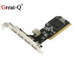 High Speed 480Mbps PCI  to 5 Ports USB 2.0  Expansion Card Usb  Hub Controller  NEC720101 Chipset