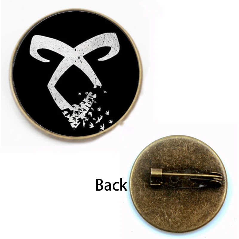 New Unids Hunters Rune Shadow Hunter City LOGO Brooch Pins Crystal Brooch Bones Cabochon Pin Souvenir Gift Badge Friend Woman