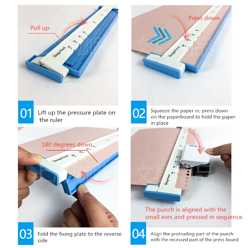 Multifunctional A4paper 30 hole puncher B5 26 hole multi hole puncher Ruler punch 20-hole binding clip Loose-leaf punch Embosser image 6