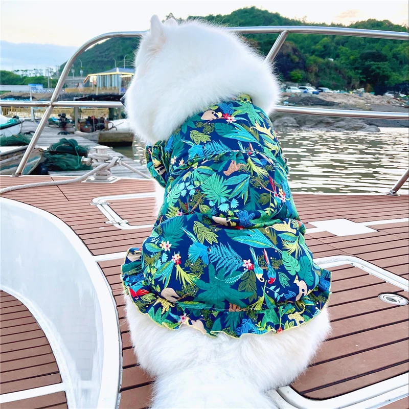 

Pets Dogs Supplies Fashion Summer Dress For Giant Poodle Samoyed Retriever