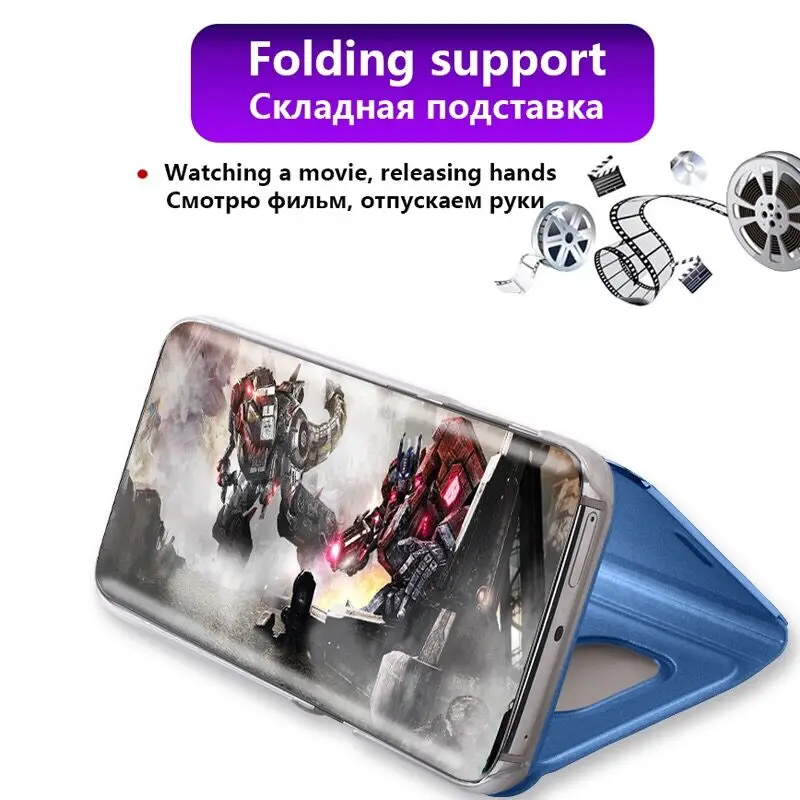 Mirror Case For Xiaomi Redmi 15C 14C MI 15T Pro 14T 13T Note 14 Pro Plus 13 Cover View PU Leather Kickstand Flip Holder Case