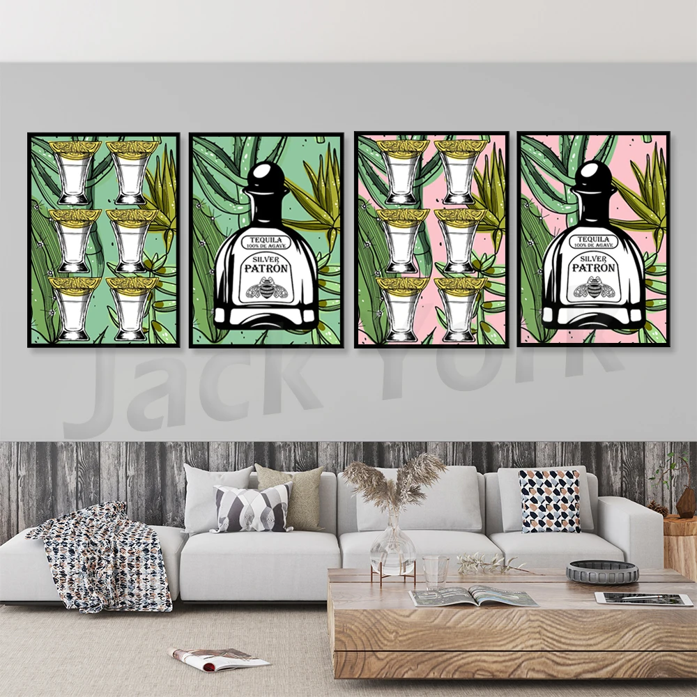 Tequila Art Print Set, Tequila Wall Art, Tequila Poster, Alcohol Wall Art, Decor, Printable Art, college wall art, Patron