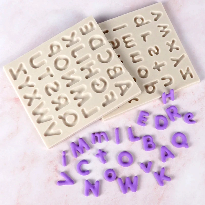 Capital Lower Case Letter Silicone Sugarcraft Mold Cookie Cupcake Chocolate Baking Mold Fondant Cake Decorating Tools