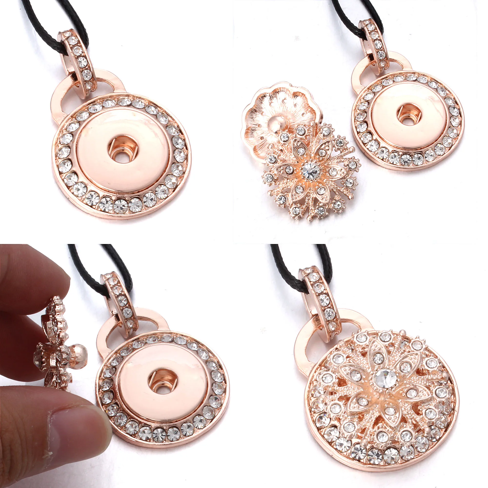 New Snap Pendant Necklace Metal Snap Necklaces Fit 18mm Snap Button Fashion Snap Jewelry DIY Pendant