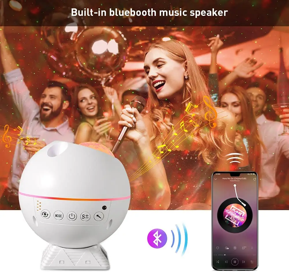 43 Lighting Modes Galaxy Star Night Light Projector With Bluetooth Speaker Voice Control Starry Sky Moon Galaxy Projector Gift