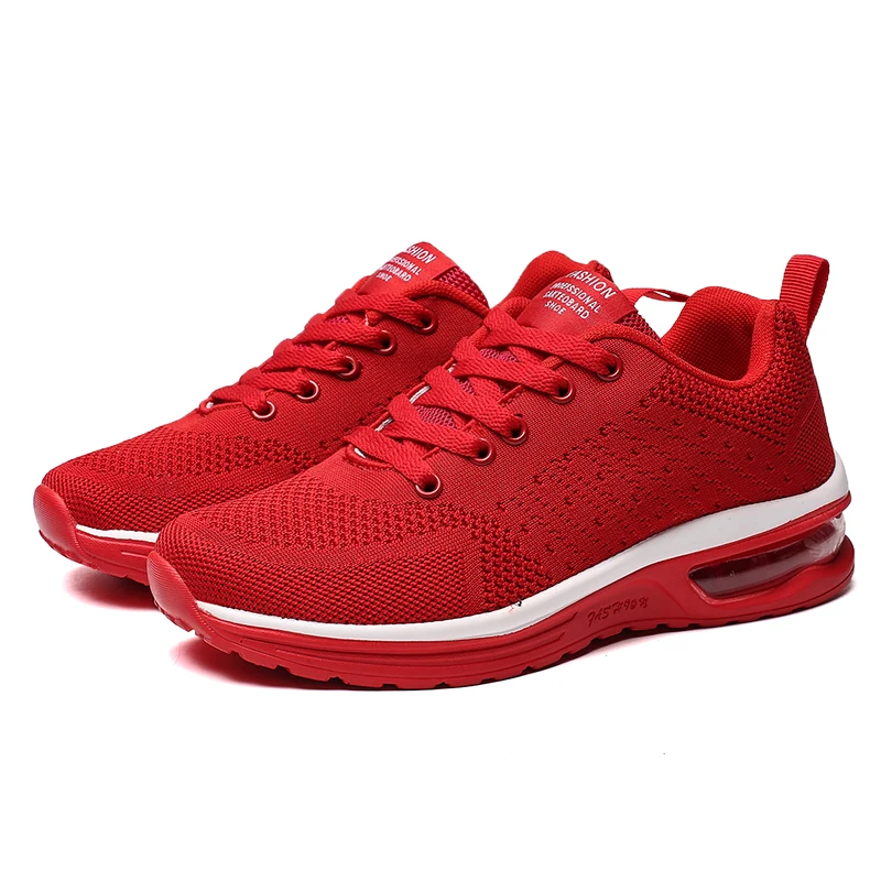 Hot sale Red Air Running Sneakers for Men Women Breathable Cushion Walking Sports Shoes Men Couples Trail Running Athletic Shoes