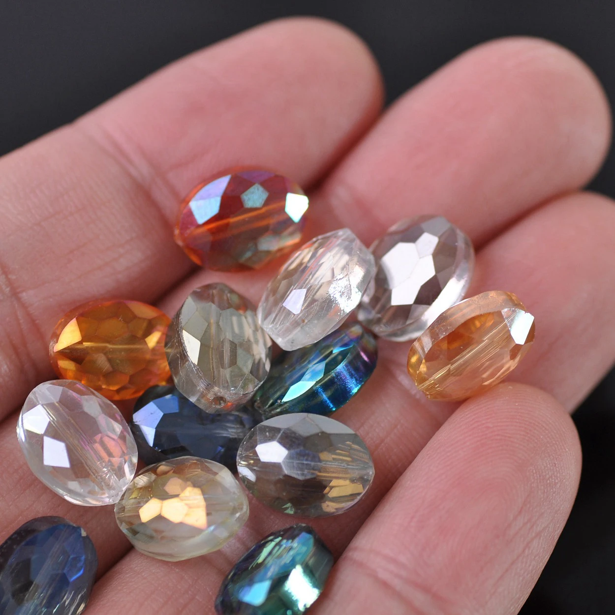 12x9mm 16x12mm 20x16mm Oval Faceted Crystal Glass Loose Beads For Jewelry Making DIY Crafts