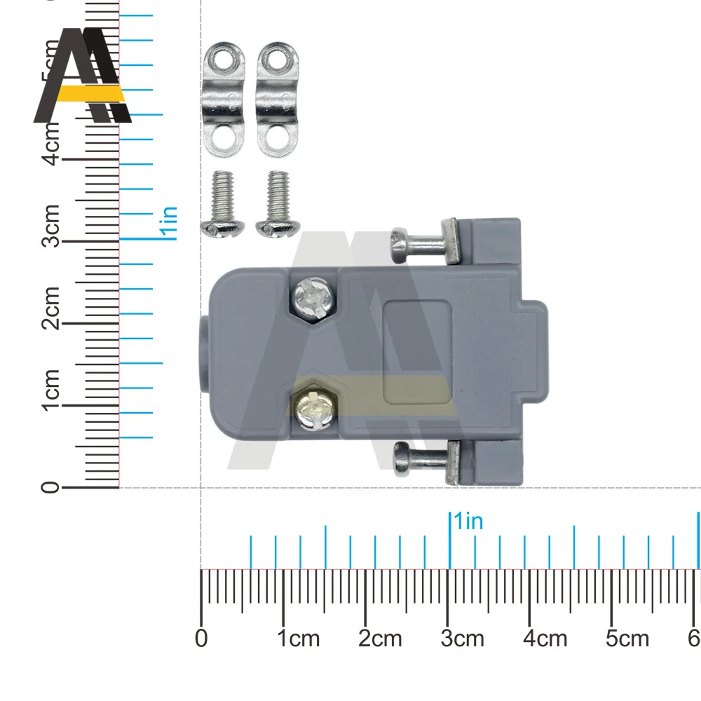 Caixa de plástico do conector DB de 9 pinos, tampa contra poeira, adaptador, DB9, DB15, 5pcs por lote