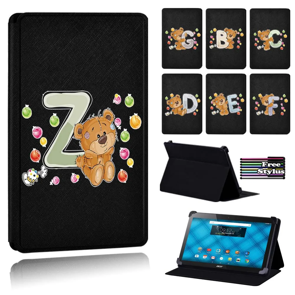 Lovely Letter Cartoon Tablet Case for Acer Iconia A3-A10/Iconia One 10 B3-A10/Iconia One 10 B3-A20/B3-A30/B3-A40/B3-A50 + Pen