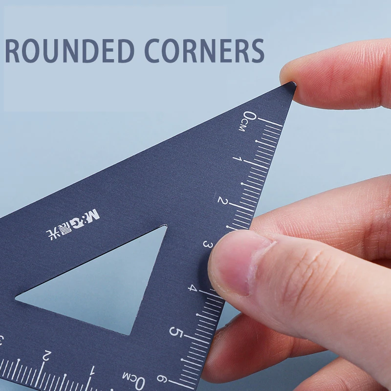 M&G Aluminium Ruler Set 4pcs/set Metal Geometry Maths Drawing compass stationery Rulers mathematical for School