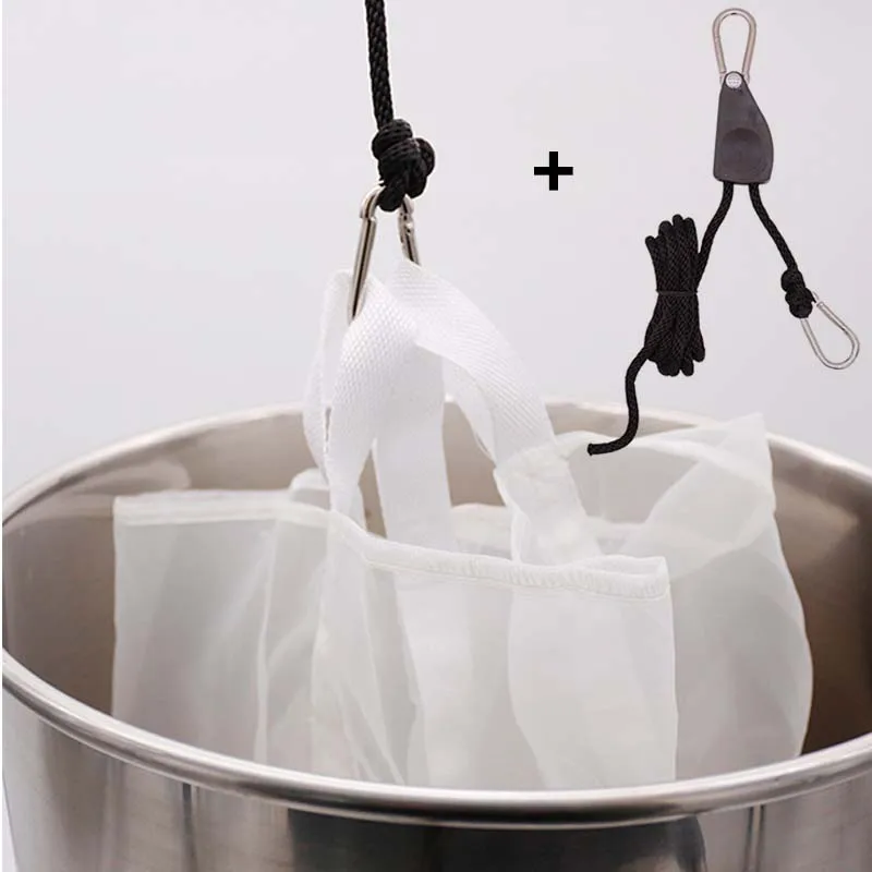 200 Micron Brew Bag for Kettles/Coolers + Ratchet Pulley 1/4\