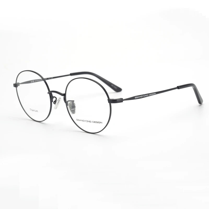 Classic Anti Glare Eyewear Prescription Eyeglasses Frame Women Round Myopia Optical Korean Glasses Frame Men Titanium S8754