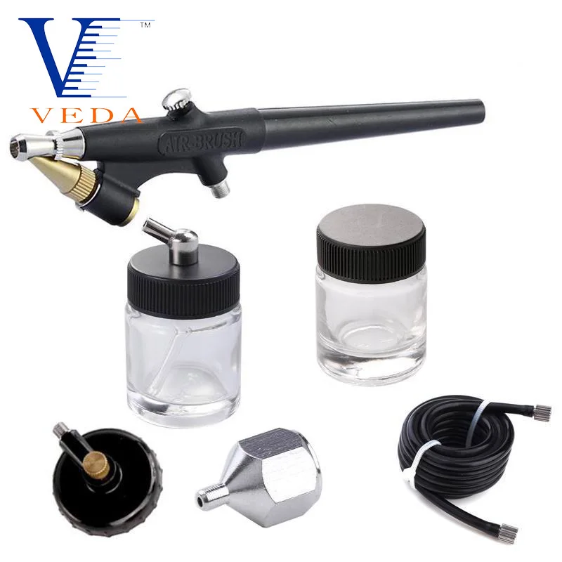 Airbrush Set Single-action External Mix Siphon Feed Airbrush Set With 0.8mm Tip And 1/8