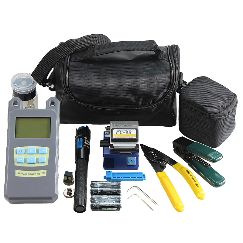 14in1 Optical Power Meter 1MW visual fault locator FTTH fiber optic Cleaver FC-6S fiber tools fibra optica Tool Kit