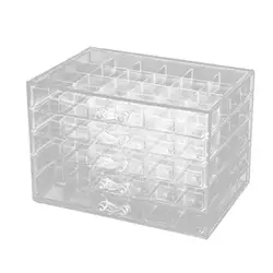 120 Grids Transparent Acrylic Nail Display Showing Shelf Organizer Makeup Manicure Jewelry Drawer Cosmetic Storage Box