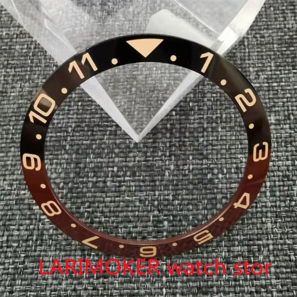 38mm top negro marrón Conjunto de reloj biselado piezas de reloj