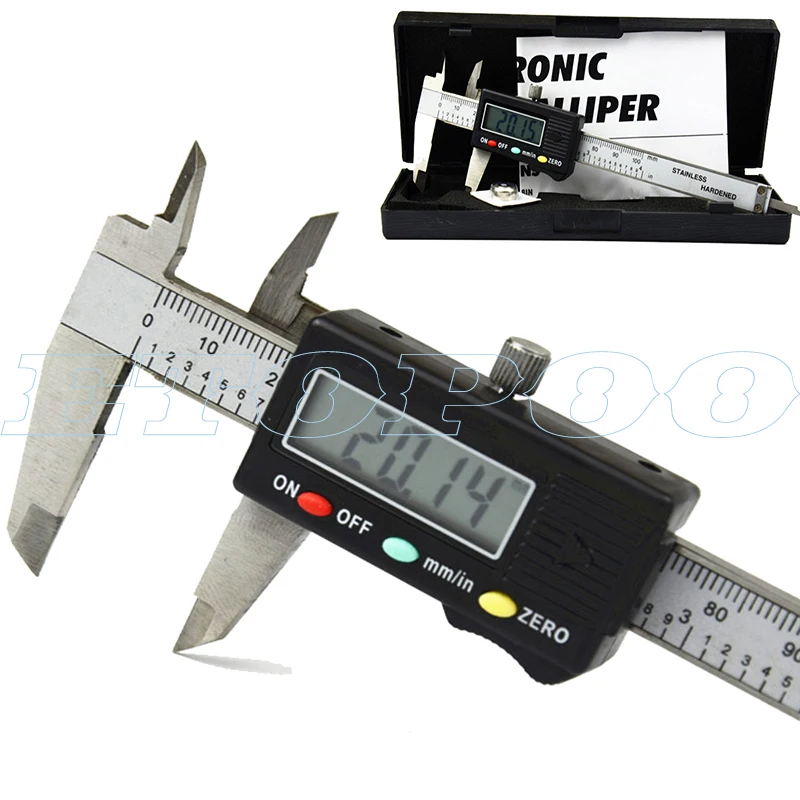 0-100mm 4inch stainless steel digital vernier caliper pocket plastic caliper mini gem caliper micometer thickness measure tool