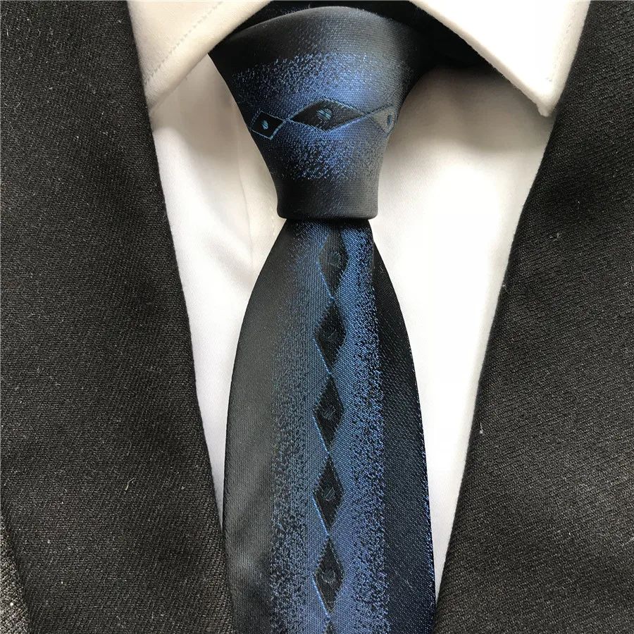 

Men's Ties Jacquard Woven Neck Tie Blue Plaids Grids Neckties for Wedding Party