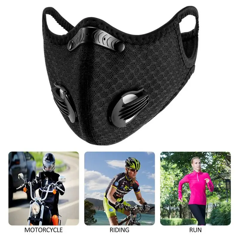 Motorcycle Mask Dust And Fog Protection Breathing Anti Pollution Activated With Activated Carbon Filter Face Mask Outdoor Mask