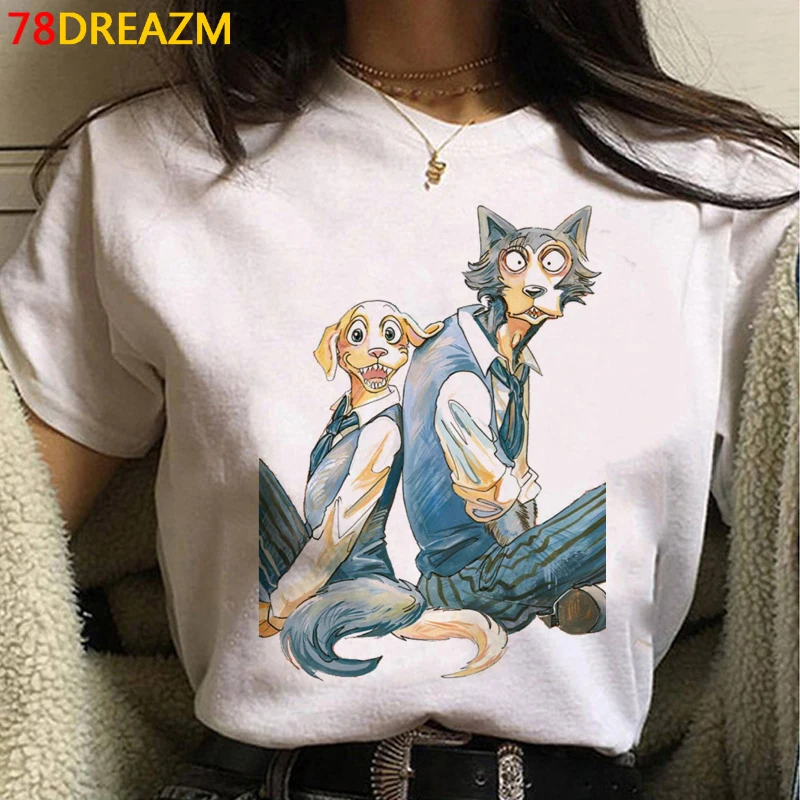 Beastars Legoshi t shirt male kawaii harajuku kawaii print japanese streetwear t-shirt  couple clothes