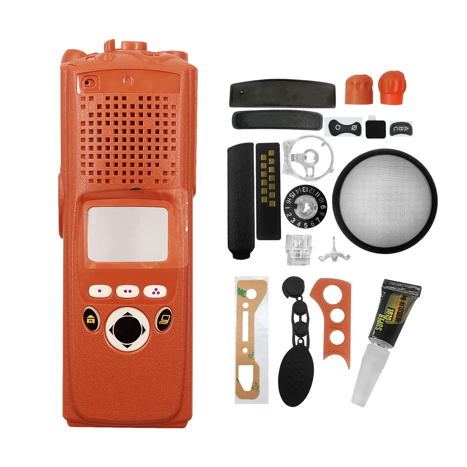 VBLL Orange Walkie Talkie Replacement of Front Housing Case For XTS5000 Model 2 M2 Portable Two Way Radio