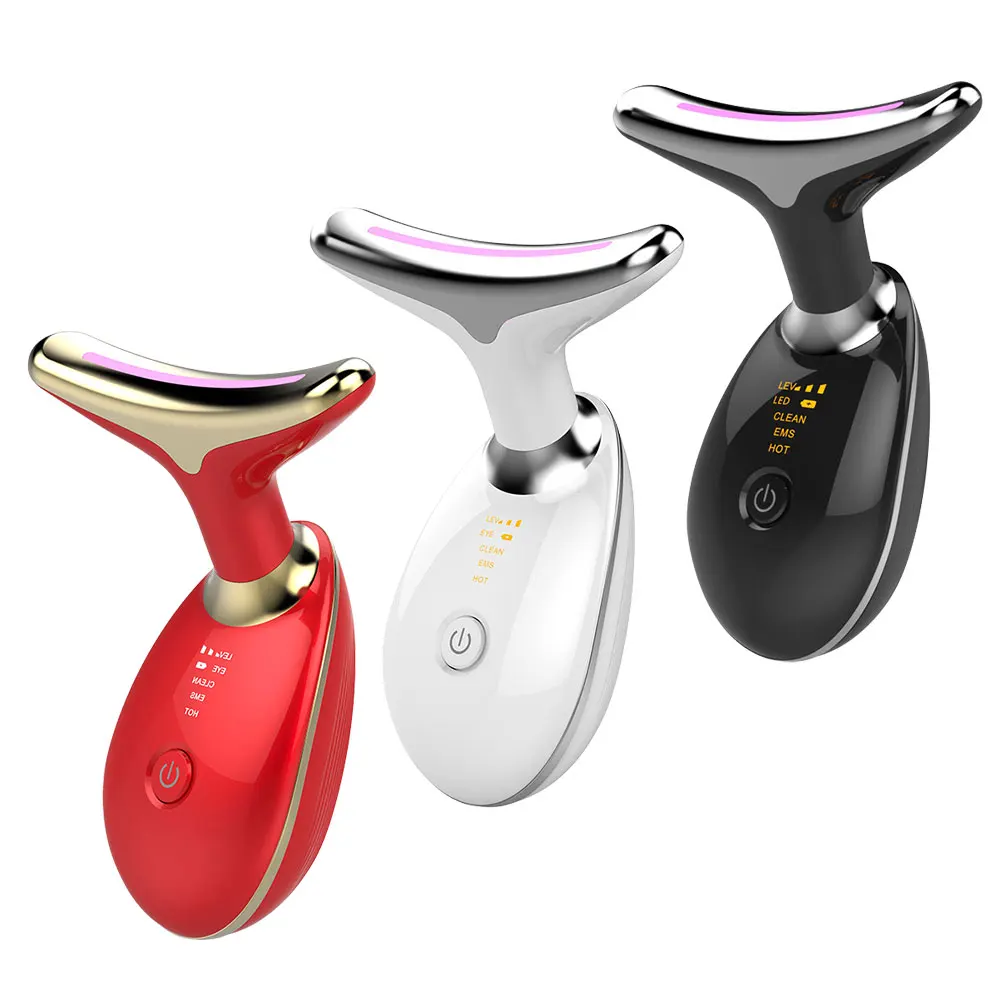Hals Rimpel Remover Led Photon Therapie Gezicht Massager Gezicht Lifting Tool Verwarming Huid Draai Verminder Dubbele Kin Anti-Rimpel