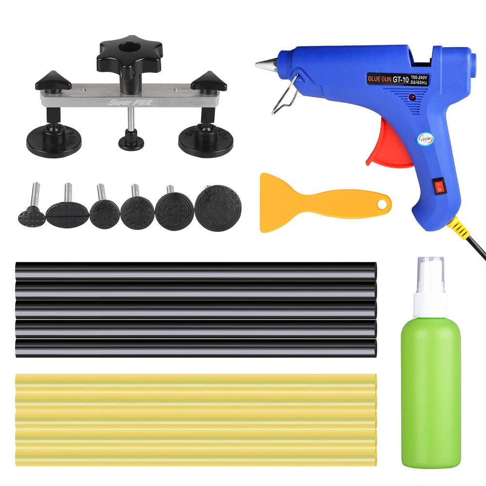 

PDR Tools Paintless Dent Repair Puller Kit Car body Remove Dents Tools Pulling Bridge Glue Sticks Glue Gun Adhesive Remover