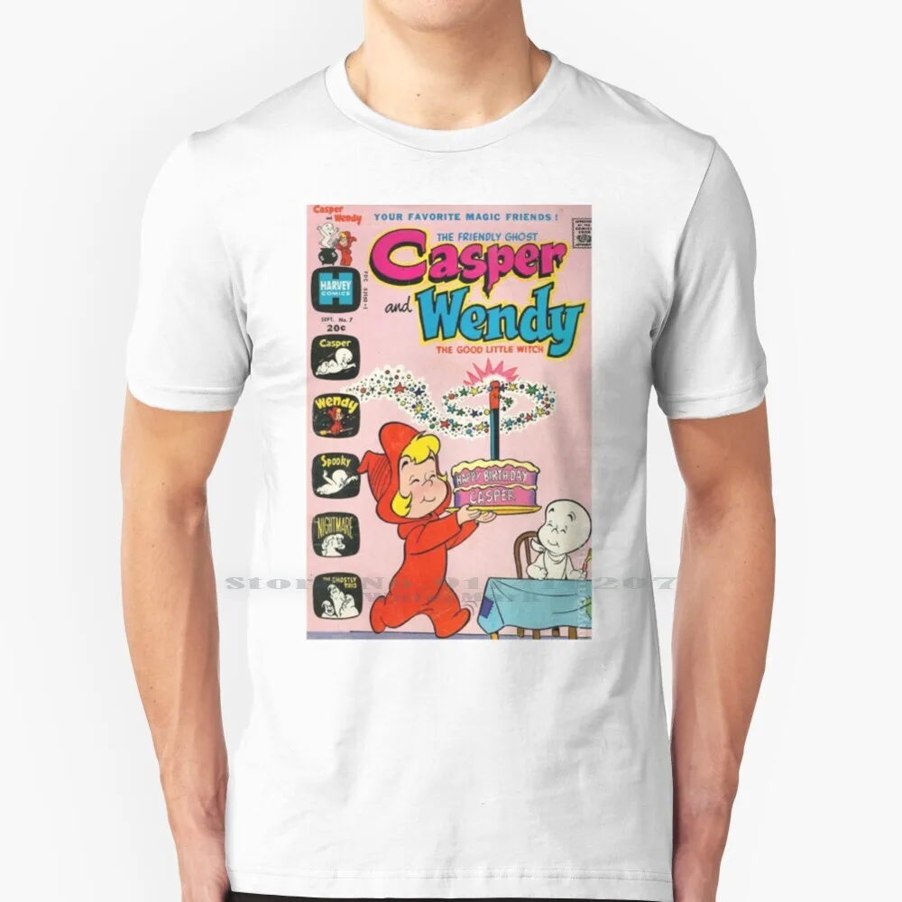 Casper 100% Cotton T Shirt Casper The Friendly Ghost Y2k Vintage Wendy The Good Little Witch Riverdale Comic Archie 2000s 90s