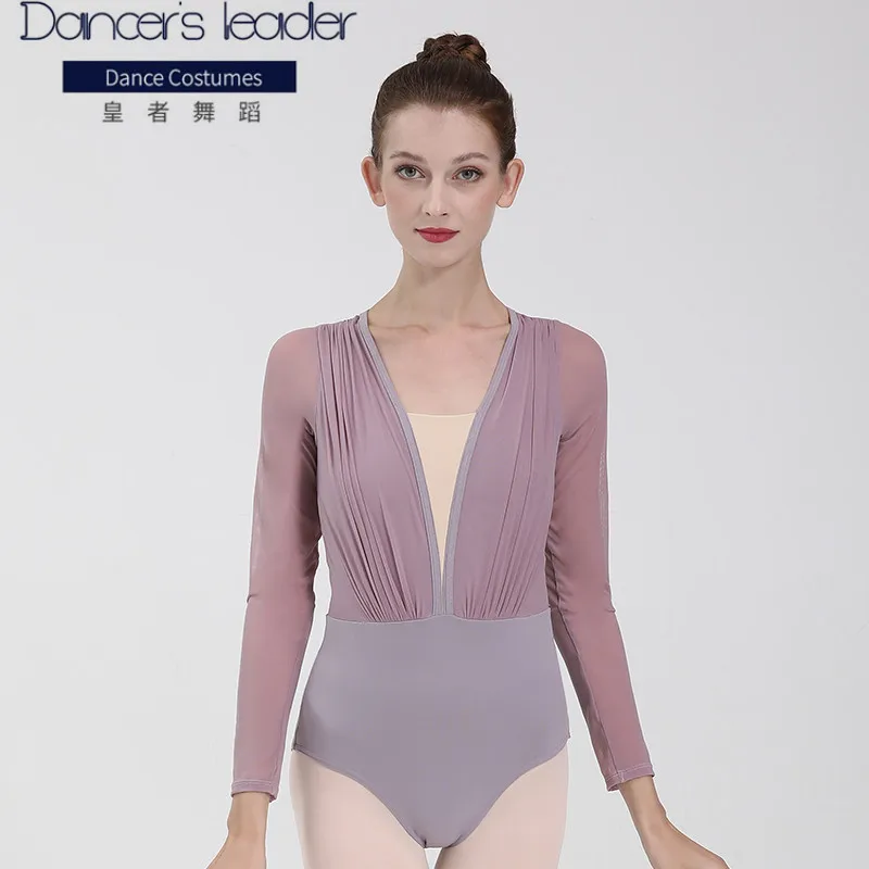 

Ballet Leotard For Women Exercise Suit Sexy V-Neck Swimsuit Adult Gymnastics Leotard Ballerina Stage Costume