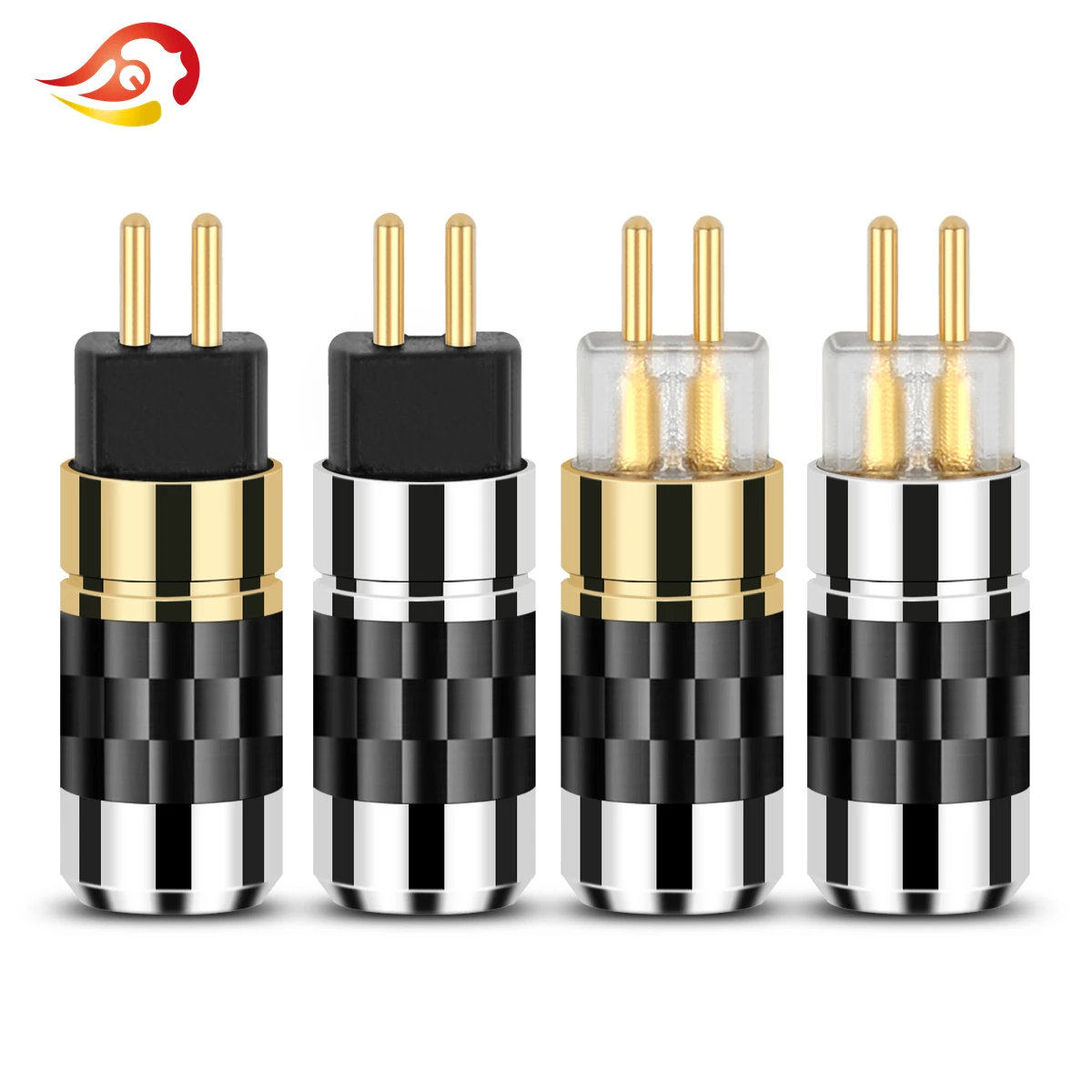 

QYFANG Aluminum Alloy Earphone Plug Carbon Fiber 0.78mm Pin Audio Jack Wire Connector Metal Adapter For UM3X W4R UE18 Headphone