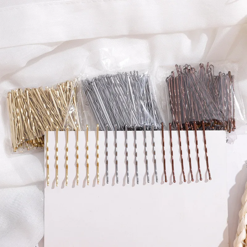 

50/100pcs Metal Hair Clips for Wedding Girls Hairpins Barrette Curly Wavy Grips Hairstyle Bobby Pins Hair Styling Accessories