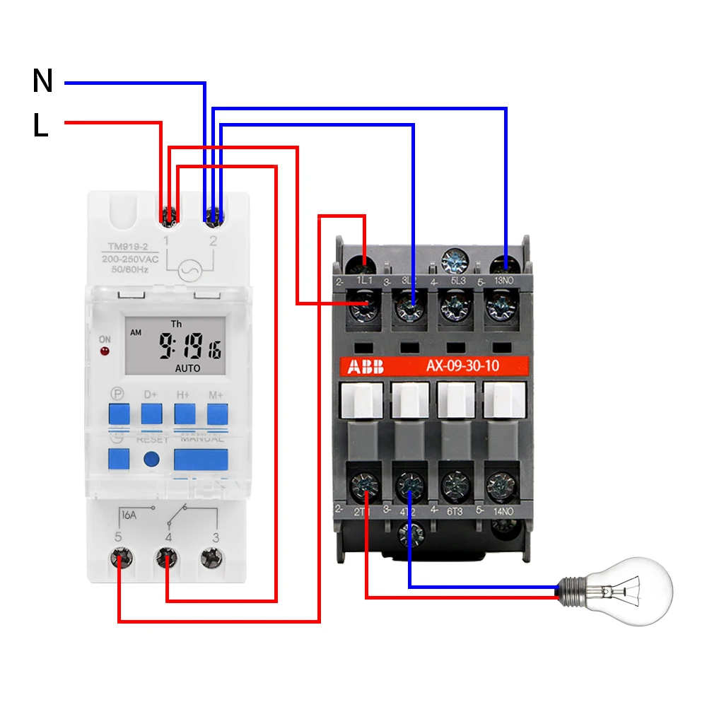 TM919 5V 12V 24V 110V 230V Weekly 7 Days Programmable Digital Time Switch Relay Timer Control 16A Din Rail Mount