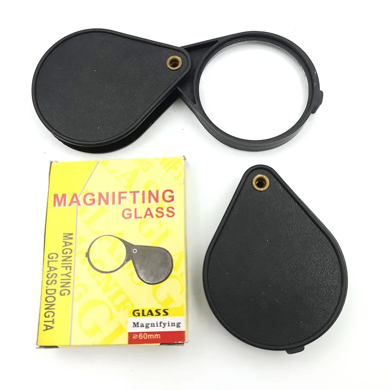 

10X Foldable Pocket Magnifier Portable 60Mm Jewelry Reading Magnifying Glass Loupe Pocket Size Lovely Jewllery Magnifier