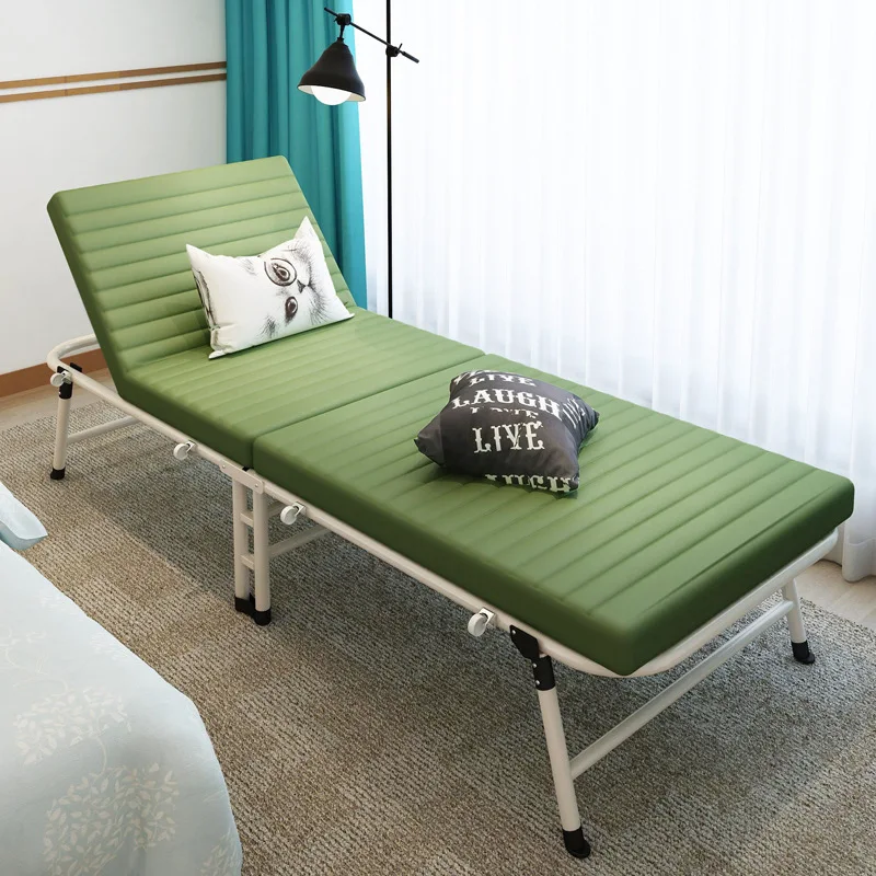 Foldaway เดียวเตียงสำนักงานเก้าอี้เลานจ์ห้องนอนเตียงนอนพักผ่อนเตียงนอนพักผ่อนคุ้มกันเตียงกลางแจ้งพับเตียง