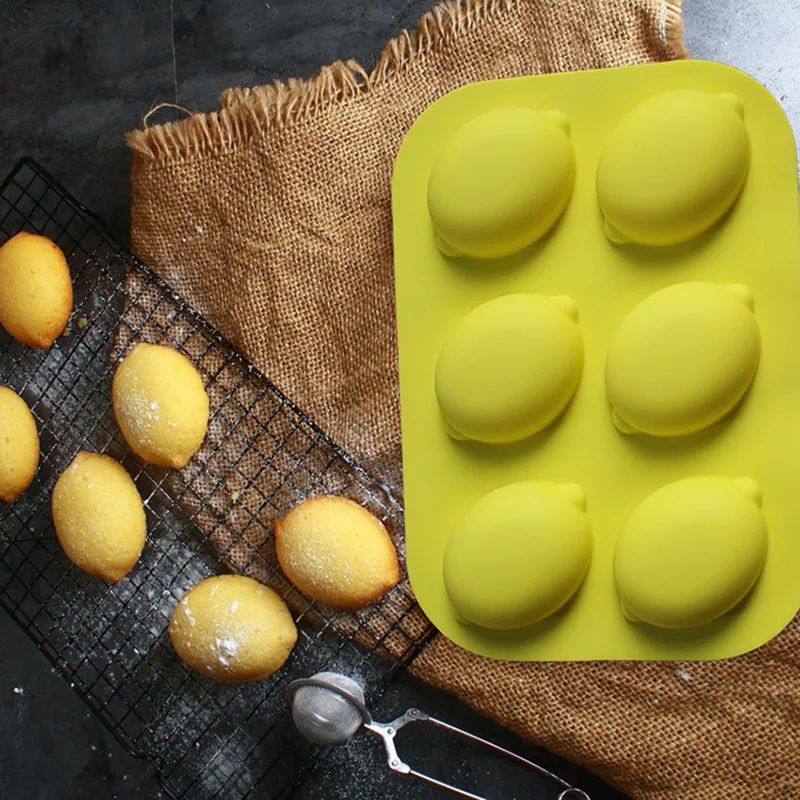 15 Cavity And 6 Cavity Lemon Shape Silicone Mousse Cake Mold Half A Lemon Moulds Chocolate Baking Bakeware Decorating Tools