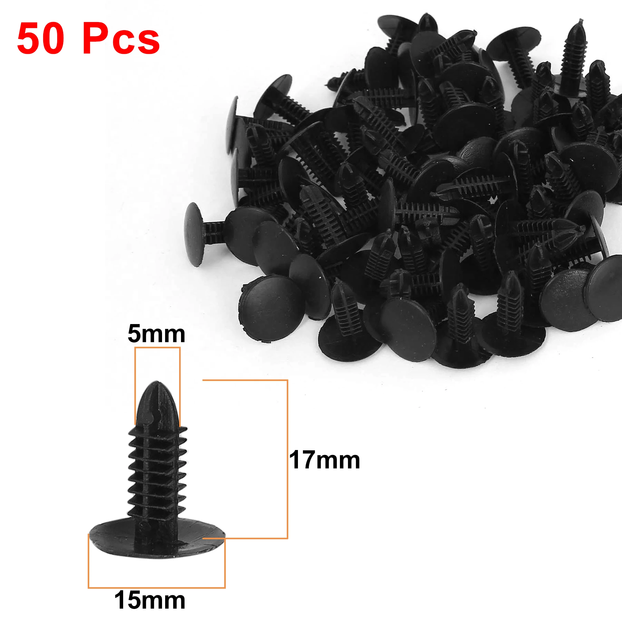 X Autohaux 15/20/30/40/50/100 Pcs 5Mm X 15Mm X 17/18Mm Gat Auto Fender Bumper Plastic Klinknagels Fastener Clips Vasthouders