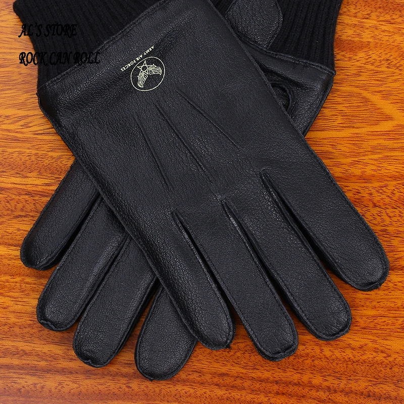 G-A10 Super Offer! Genuine Thick Goat Skin Good Quality Leather & Wool Durable Rider Gloves 5 Sizes