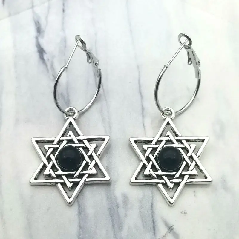 

New Fashion Simple Judaism Menorah Star of David Charming Drop Dangle Earrings for Lady Women Jewelry Gift