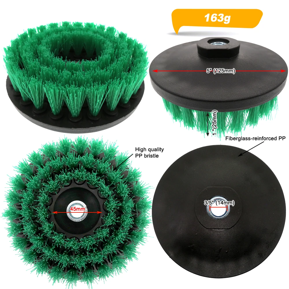 5 Inch Power Scrubber Drill Cleaning Brush Scrub Pads All Purpose  for Car  Grout Floor Tile  Bathroom and Kitchen Surface