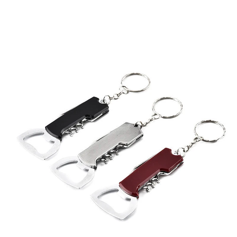 1~10PCS Stainless Steel Beer Bottle Opener Creative Keychain Handle Opener Multifunctionial Portable Wine Beer Opener Kitchen