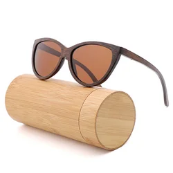 100% Natural Bamboo Brown Wood Sun Glasses Men Fashion 2021 Handmade Polarized Driving Cars UV 400