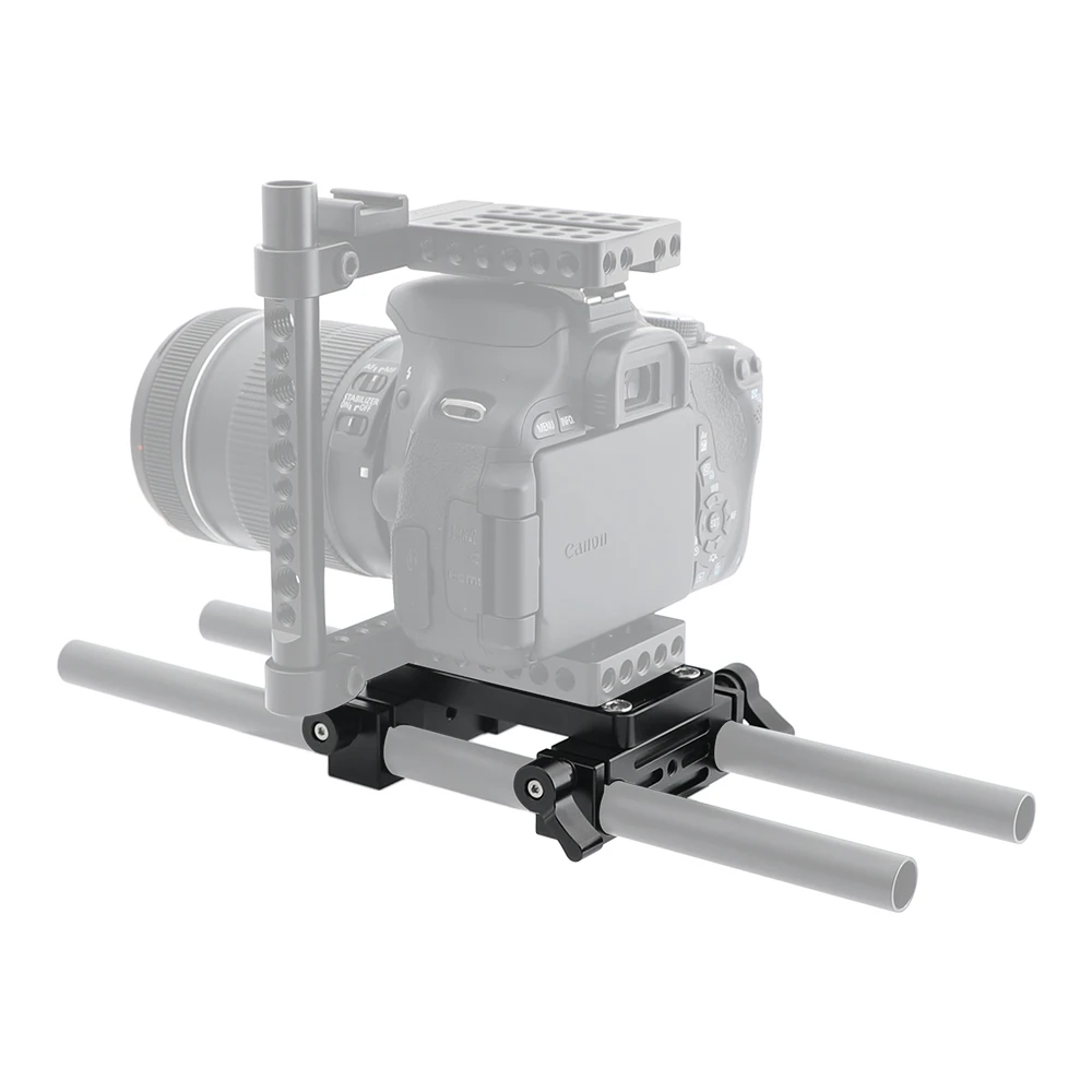 Piastra per formaggio inferiore CAMVATE con doppio supporto per asta LWS da 15mm per DSLR supporto per asta per gabbia per fotocamera DSLR C2578