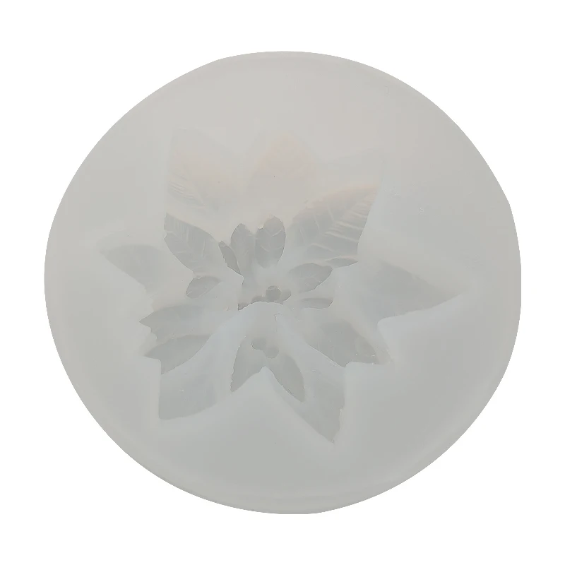 3D Christmas Poinsettia Flower Silicone Candle Mold, Handmade Cake,Resin,Scented Plaster, Soap Mold, Simulated Flower Home Decor